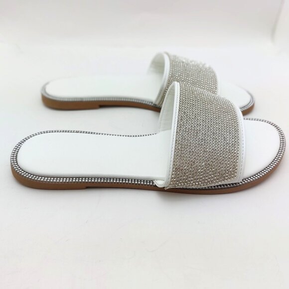 Women's Rhinestone Glitter Slide Sandals - Size 9.5/10 - Picture 3 of 7